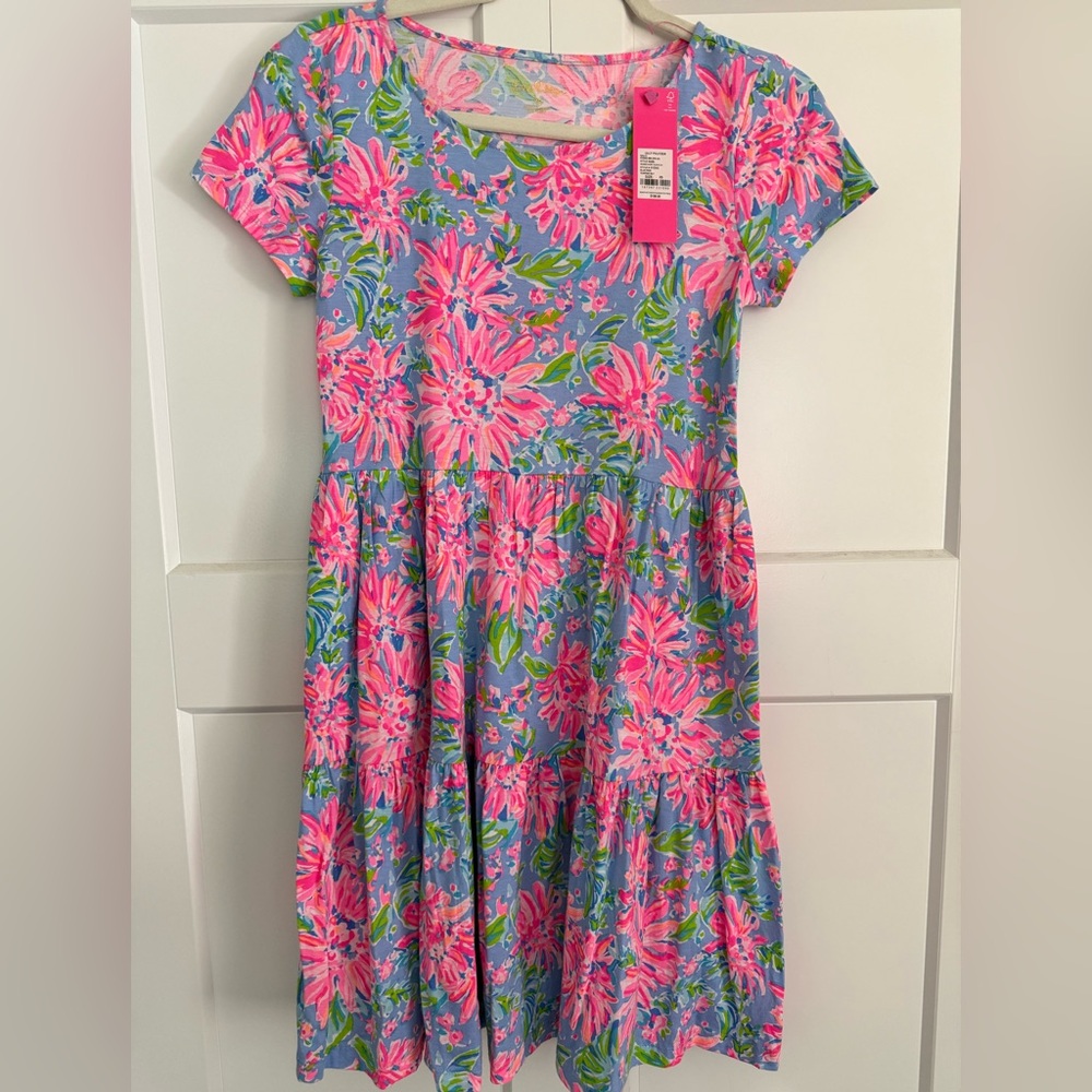 Lilly Pulitzer Pink Floral Tiered Mini Dress